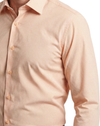 Proper Shirtings Peach Grid Windowpane Contemporary Fit Cotton Spread Collar Wrinkle Free Dress Shirt