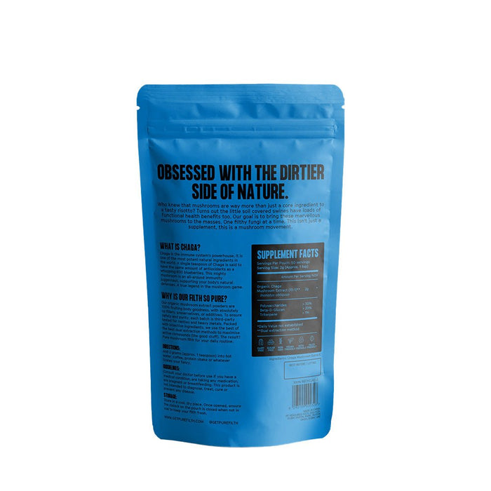 Pure Filth Chaga Mushroom Extract Powder 100g (50 Servings) - Beauty Tribe
