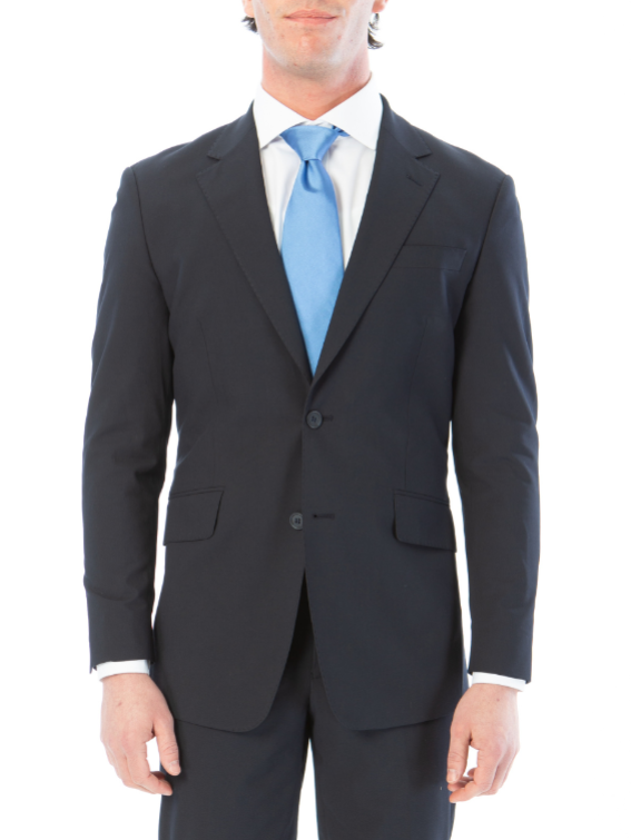 Raphael Mens Solid Navy Blue Classic Fit Stretch 2 Button Blazer Sportcoat