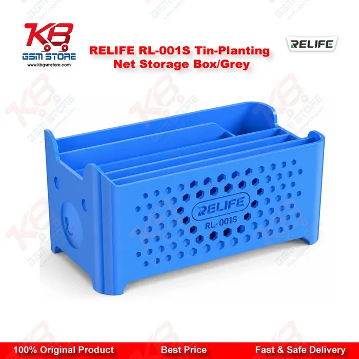 RELIFE RL-001S Tin-Planting Net Storage Box (Grey) – BGA Stencil Organizer for Mobile Repair Workshops
