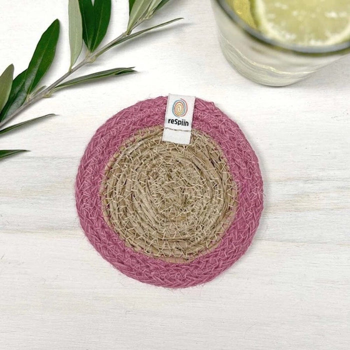 Respiin Round Seagrass & Jute Coaster &Keep