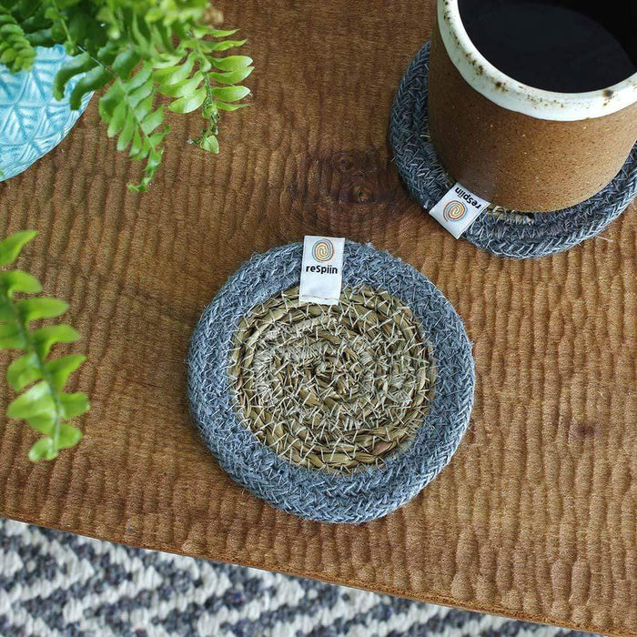 Respiin Round Seagrass & Jute Coaster &Keep