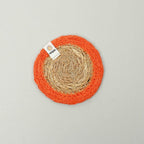 Respiin Round Seagrass & Jute Coaster Orange &Keep