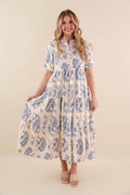 Women's Coastal Midi Dress- Women's Spring Summer Dresses- Umgee Midi Dress
