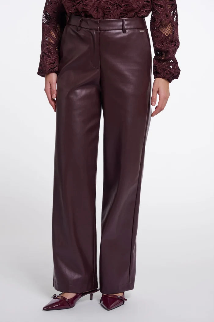 Rino & Pelle Georgina Faux Leather Pants - Chocolate Bean