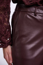 Rino & Pelle Georgina Faux Leather Pants - Chocolate Bean