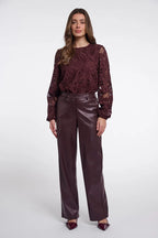 Rino & Pelle Georgina Faux Leather Pants - Chocolate Bean