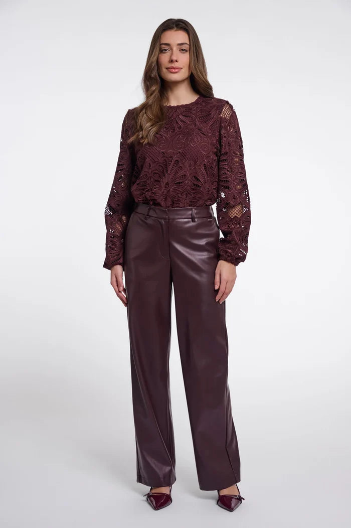 Rino & Pelle Georgina Faux Leather Pants - Chocolate Bean