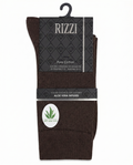 Rizzi Dark Brown Pure Cotton Aloe Vera Infused Non-Biding Seamless Socks