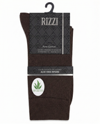 Rizzi Dark Brown Pure Cotton Aloe Vera Infused Non-Biding Seamless Socks