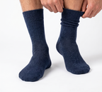 Rizzi Navy Pure Cotton Antimicrobial Protection Non-Biding Seamless Socks
