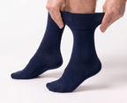 Rizzi Navy Pure Cotton Scented Non-Biding Seamless Socks