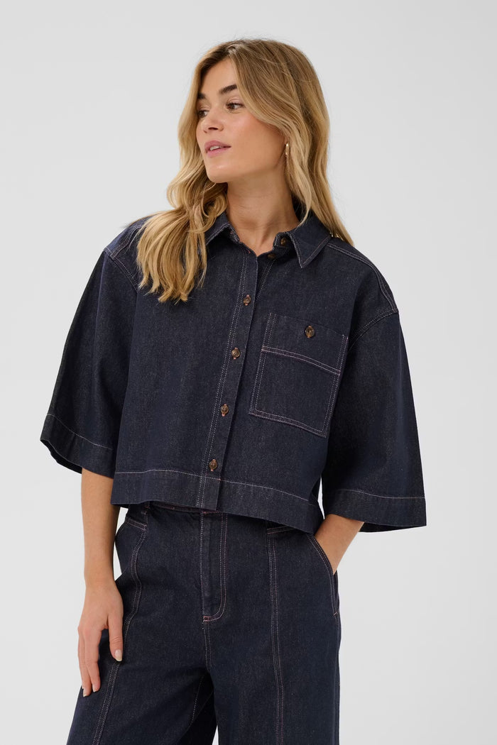Saint Tropez - Posey Shirt Dark Blue Denim