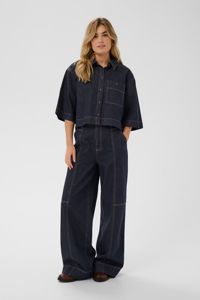 Saint Tropez - Posey Shirt Dark Blue Denim