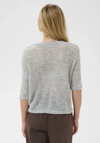 Saint Tropez Sabbara Short Sleeve Pullover - Mist Grey Melange
