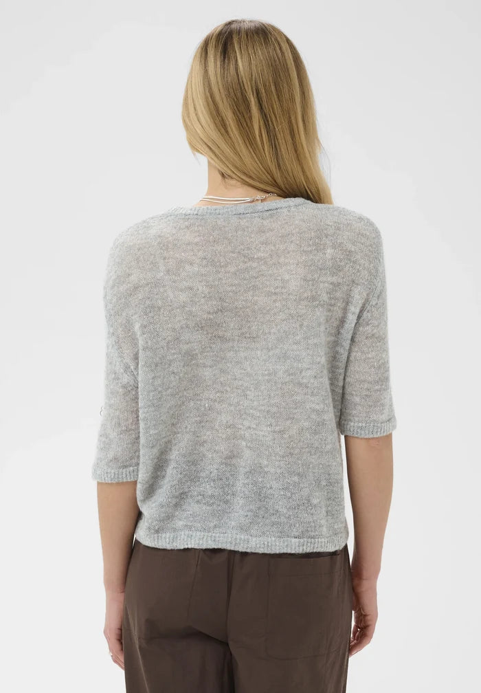 Saint Tropez Sabbara Short Sleeve Pullover - Mist Grey Melange