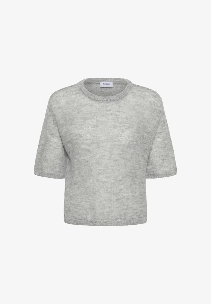 Saint Tropez Sabbara Short Sleeve Pullover - Mist Grey Melange