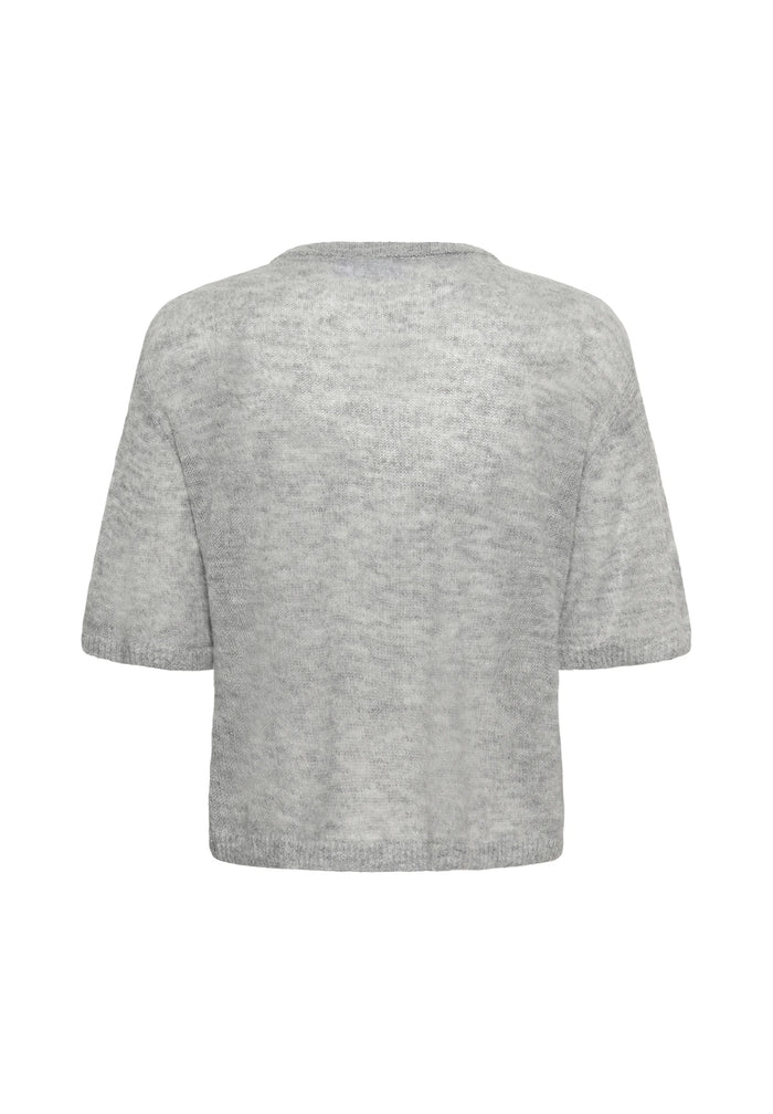 Saint Tropez Sabbara Short Sleeve Pullover - Mist Grey Melange