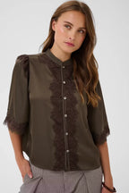 Saint Tropez Teagan Shirt - Chocolate Brown