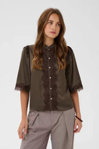 Saint Tropez Teagan Shirt - Chocolate Brown