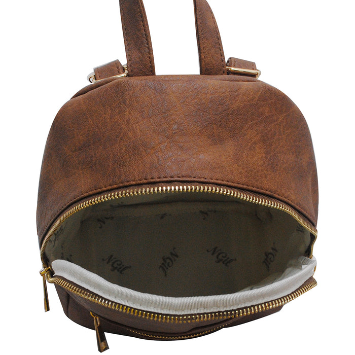 !SALE! Brown NGIL Faux Leather Mini Backpack