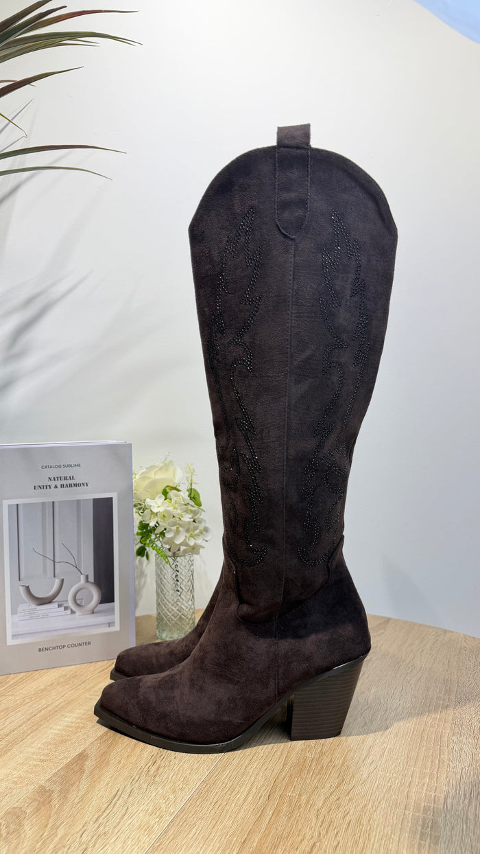 Santiags Choco à strass DS.Sélection