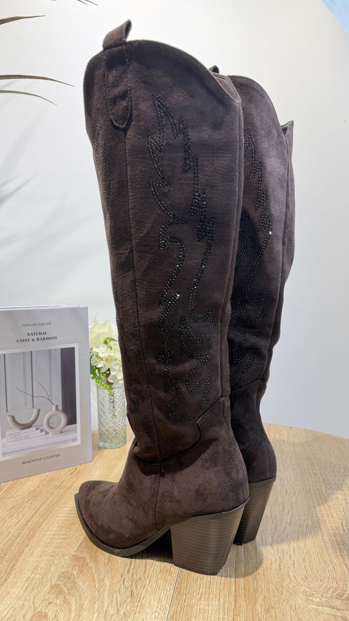 Santiags Choco à strass DS.Sélection