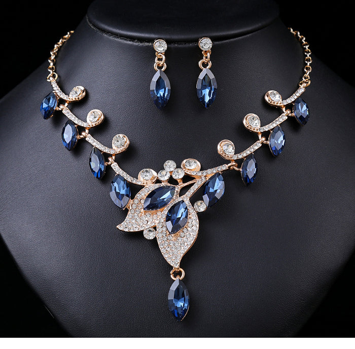 SET678 - Retro Crystal Gemstone Necklace Set