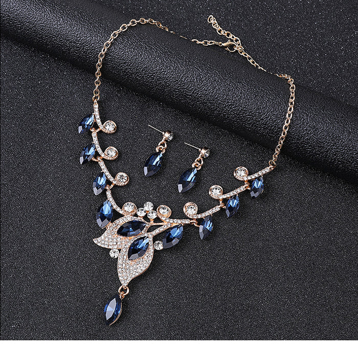 SET678 - Retro Crystal Gemstone Necklace Set