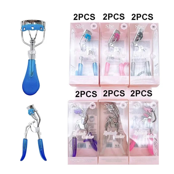 S.HE Makeup Eyelash Curler with Built-in Comb Set – Ergonomic Handle Lash Separator Curler for Long-Lasting Curl
