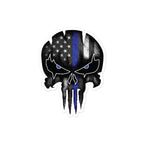 Skull 2 - Thin Blue Line Sticker - CL1