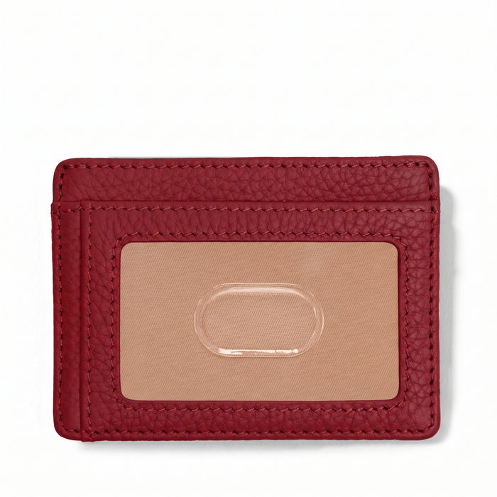 Slim ID Card Case Garnet Red