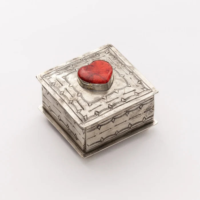 Small Stamped Box Coral Heart