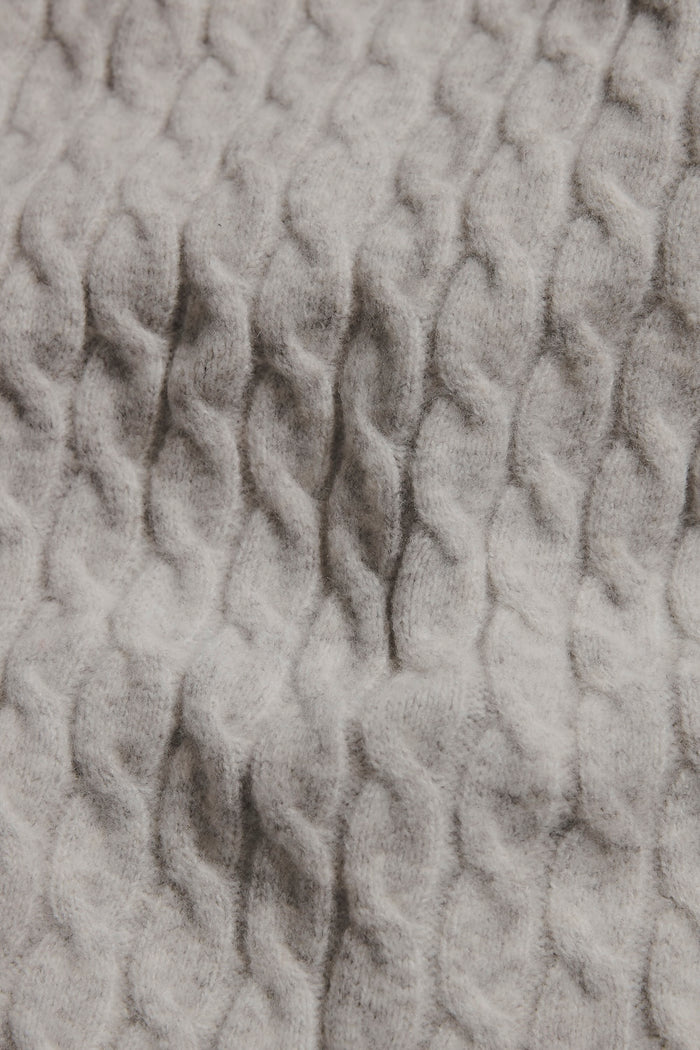 Soft Cable Half Zip Neck Sweater in Grey Marl - TAILORED ATHLETE - USA