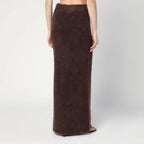 Soft Goat - Long Mocha-coloured brushed cashmere skirt Brand Skirts