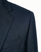 Michael Kors Solid Navy Blue Classic Fit Notch Lapel Wool 2-Button Blazer