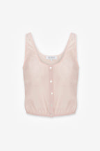 HEVRON Sophie Dusty Pink Silk Cotton Top, product front view