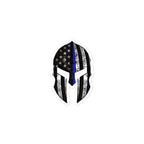 Spartan Helmet 2 - Thin Blue Line American flag - Sticker - MO1