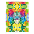 Spiritual Lion Plush Blanket in Prismatic Geometric Mosaic. REACH Compliant, Zero-Wastewater Printing, Made-to-Order (Zero Overproduction).