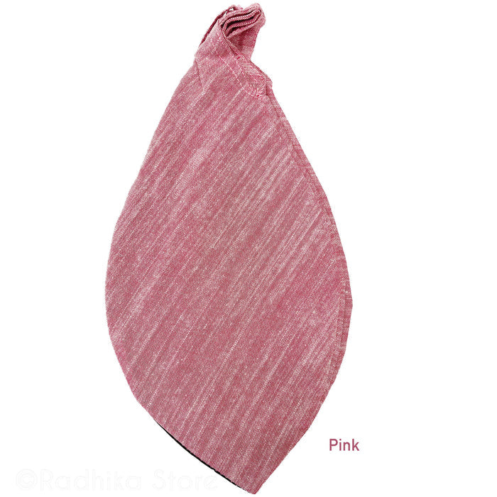 Sri Radha Vrindavan Logo - Hand Painted - Pink Outer Circle With Green - Jute Bead Bags - Choose Color