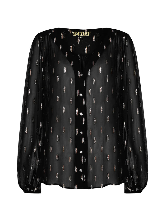 Stardust Betty Blouse - Black Confetti