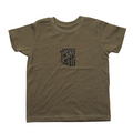 Toddler military green State Forty Eight T shirt with centered graphic