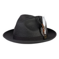 Steven Land Havana Collection Black Woven Straw Fedora Hat