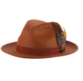Steven Land Havana Collection Brown Woven Straw Fedora Hat