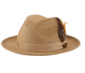 Steven Land Havana Collection Caramel Woven Straw Fedora Hat