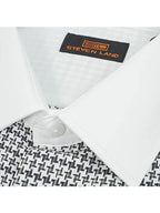 Steven Land Mens Black & White 100% Cotton Contrast Collar & French Cuff Dress Shirt