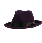 Steven Land Men's Blackberry Fine Australian Wool Fedora Hat - The Suit Depot