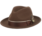 Steven Land Men's Brown Fine Australian Wool Fedora Hat