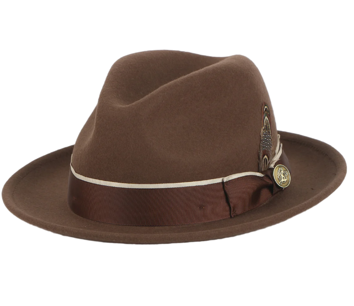 Steven Land Men's Brown Fine Australian Wool Fedora Hat