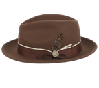 Steven Land Men's Brown Fine Australian Wool Fedora Hat